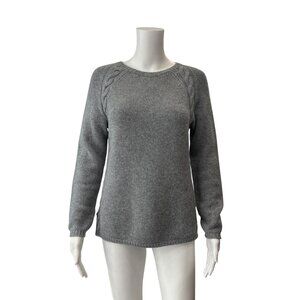 Max Mara Gray Cable Knit Pullover Sweater size Small